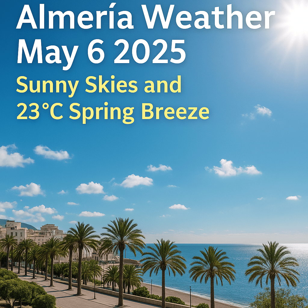 Sunny weather in Almería on May 6 2025