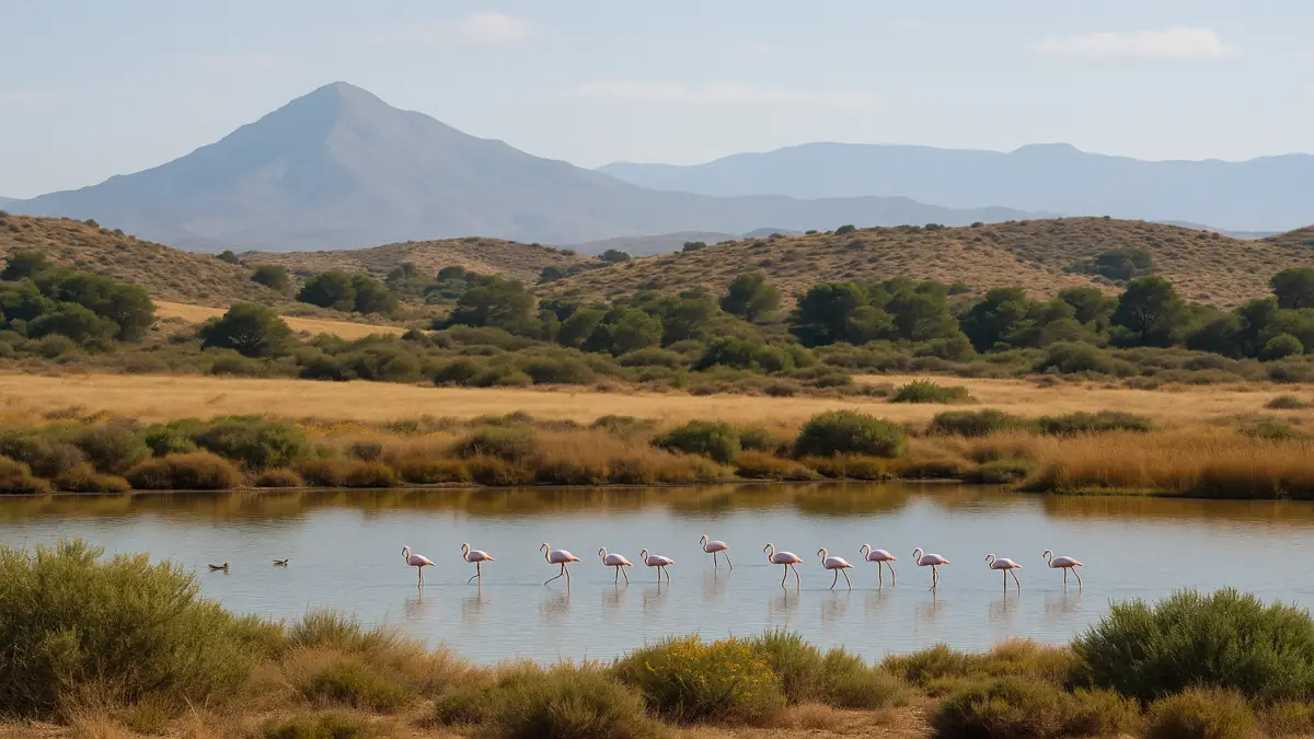 Aerial view of natural habitats supporting Almería wildlife