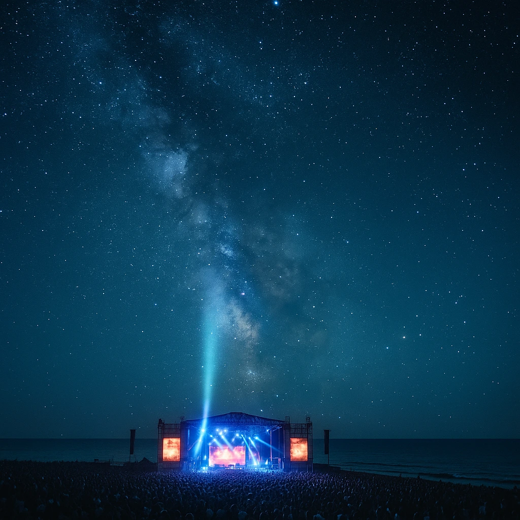 Dreambeach Almería 2025 festival crowd at sunset near the sea