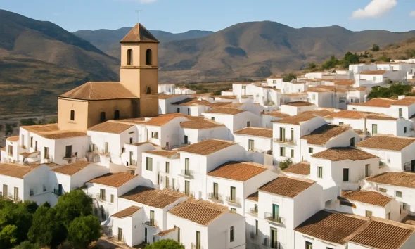 Panoramic view of Lucainena de las Torres, one of the most beautiful villages in Almería