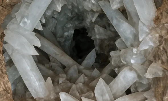 Interior view of the Pulpi geode in Mina Rica, Almería