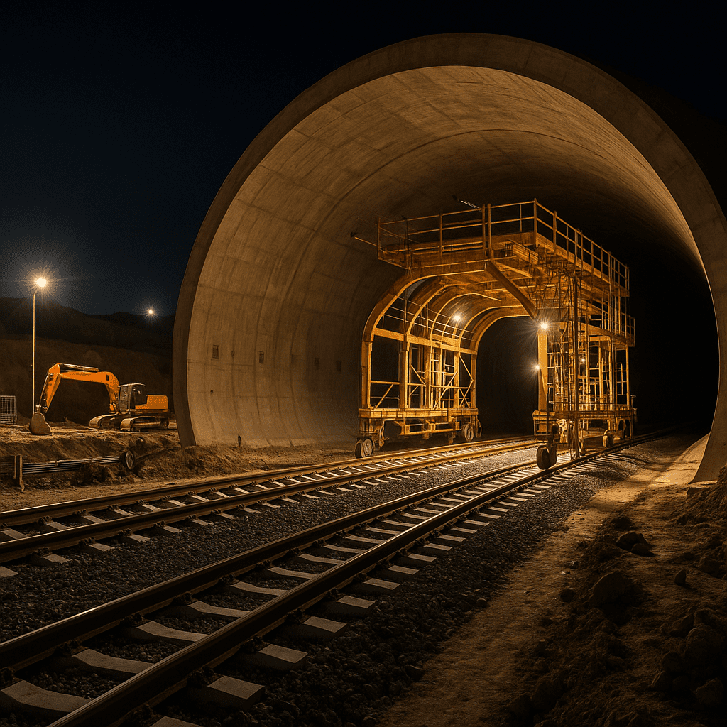 Construction of the Viator tunnel as part of the Murcia–Almería high-speed rail project