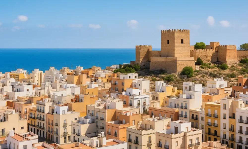 Almeria vacation rentals with view of Alcazaba and sea