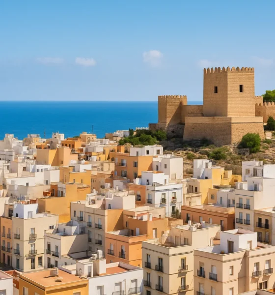 Almeria vacation rentals with view of Alcazaba and sea