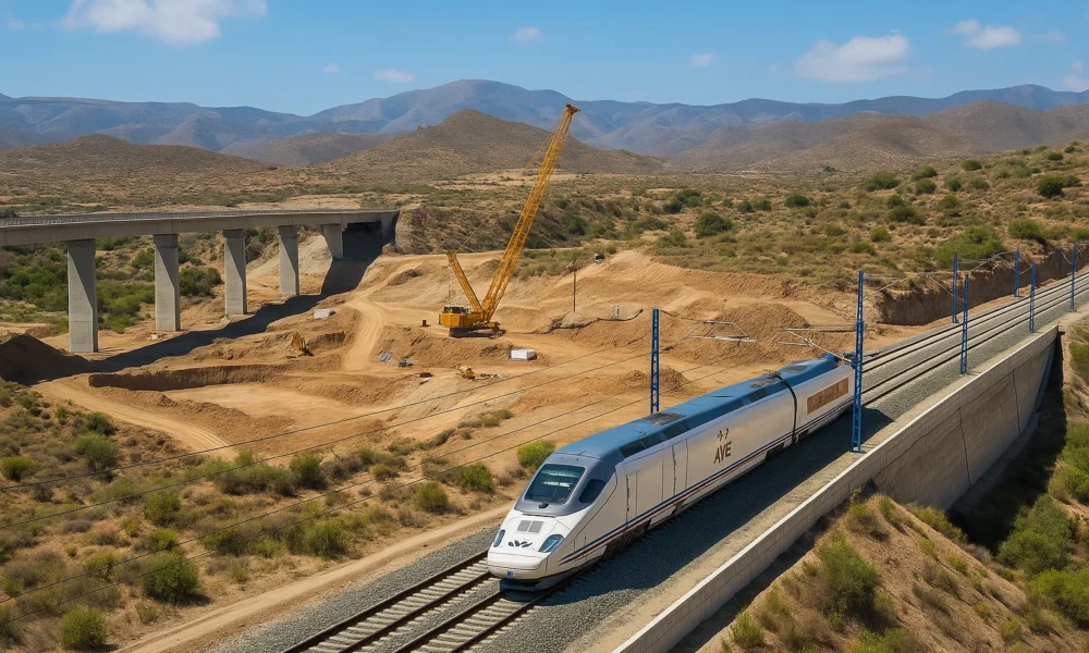AVE Almeria high speed rail construction works in Andalusia