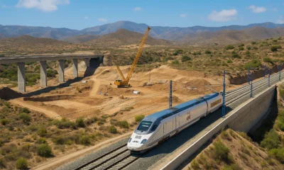 AVE Almeria high speed rail construction works in Andalusia