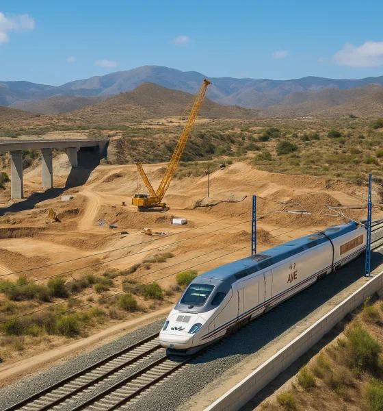 AVE Almeria high speed rail construction works in Andalusia