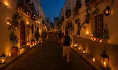 Night of the Candles in Mojácar with candlelit streets and lanterns