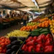 Roquetas de Mar markets with colorful fresh produce stalls and local shoppers