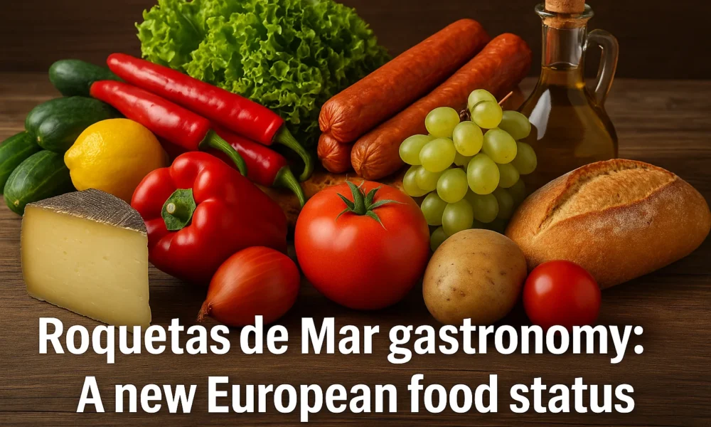 Fresh produce display symbolizing Roquetas de Mar gastronomy and its new European food status
