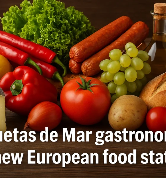 Fresh produce display symbolizing Roquetas de Mar gastronomy and its new European food status