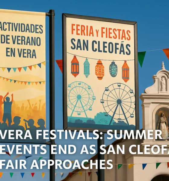 Vera festivals with summer events and San Cleofás fair