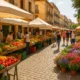 Weekly markets Almería with stalls of fresh fruit and local crafts