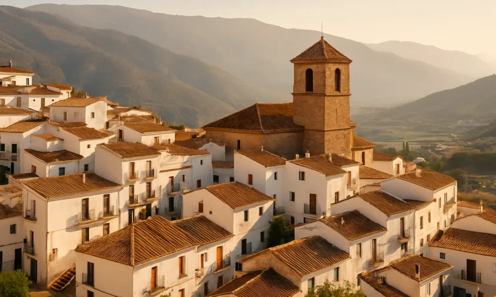 View of rural Almeria village surrounded by hills, representing affordable homes in inland Almeria