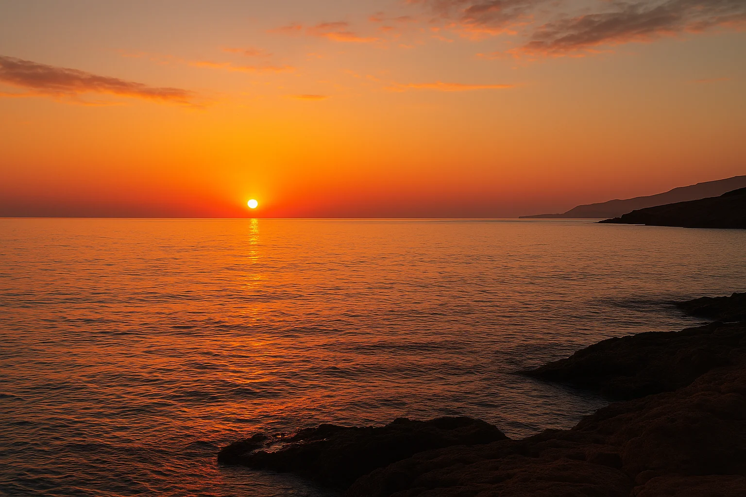 Sunrise over the Mediterranean Sea off the coast of Almeria