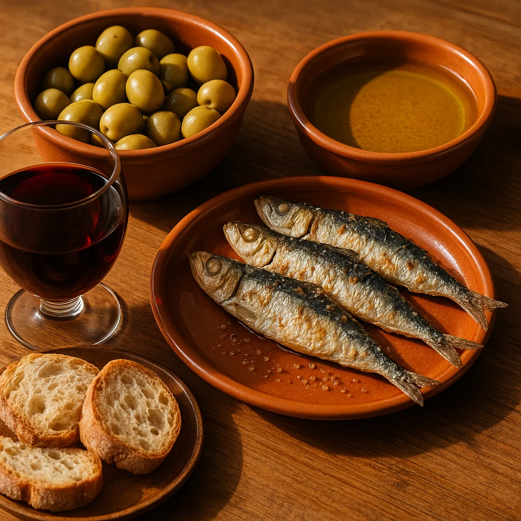 Traditional Andalusian tapas and local wine from Almeria
