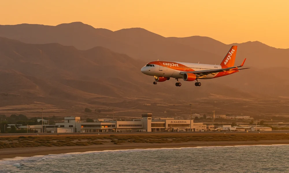 EasyJet Liverpool Almeria flight landing at Almeria Airport