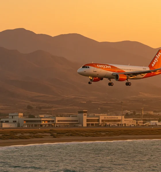 EasyJet Liverpool Almeria flight landing at Almeria Airport