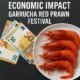 Garrucha Red Prawn Festival economic impact — red prawns on a white plate with euro banknotes