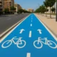 Cycling lanes in Almeria city with modern bike-friendly urban design