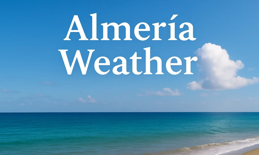 Almeria weather with a clear blue sky and calm Mediterranean coastline