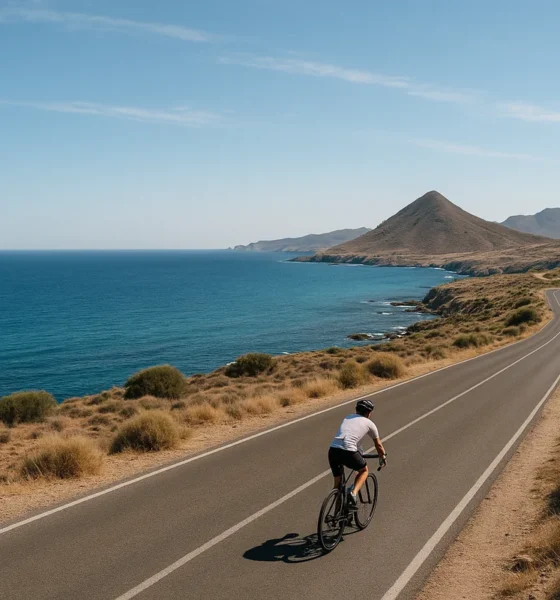 Cabo de Gata cycling route along the coastal road