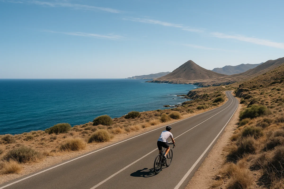 Cabo de Gata cycling route along the coastal road