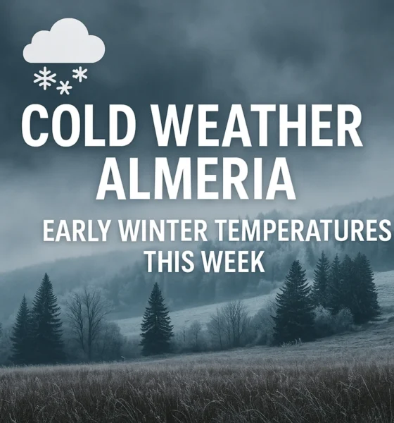 Cold weather in Almeria graphic showing early winter temperatures this week