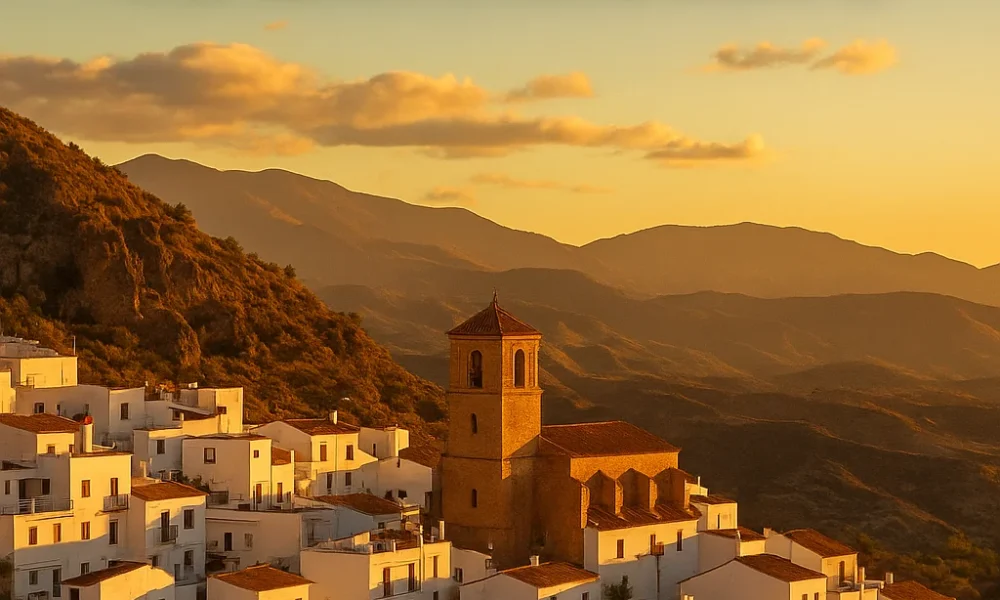 Most Beautiful Villages in Almeria – traditional Andalusian white village landscape at sunset