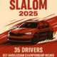 Terreros Slalom 2025 promotional poster with racing car illustration