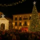 Vera Magical Christmas lights and decorations illuminating Plaza Mayor during the festive season.