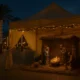 Christmas in Albox: nativity scene inside a festive tent at Plaza de San Francisco