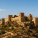 Panoramic view of the Alcazaba Almeria fortress with its historic walls overlooking the city and the Mediterranean Sea
