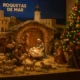 Roquetas de Mar Christmas Nativity Scene with festive decorations and handcrafted figures inside Castillo de Santa Ana