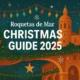 Roquetas de Mar Christmas Guide 2025 cover illustration with festive lights, Christmas tree and Santa Ana skyline