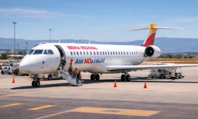 Air Nostrum regional aircraft operating a PSO flight from Almeria Airport