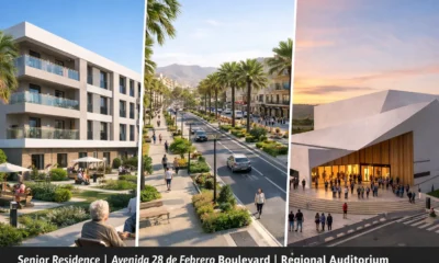 Concept image showing planned projects in Albox including a senior residence, boulevard and auditorium