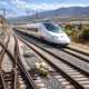 AVE in Almeria high-speed rail line with track switches and signalling equipment