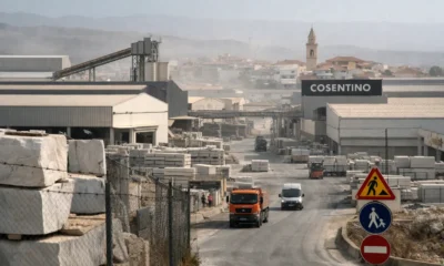 Marble industry and industrial landscape on the edge of Cantoria in the Almanzora valley, Almeria