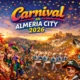 Carnival in Almeria City with street parade, costumes and the Alcazaba in the background