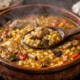 Traditional gurullos stew served in Lubrin, reflecting the local gastronomy behind the gastromining route