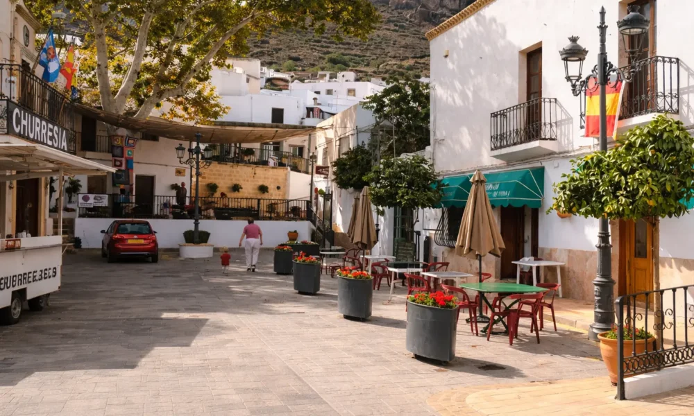 Plaza del Ayuntamiento in Lucainena de las Torres, a small inland village in Almeria