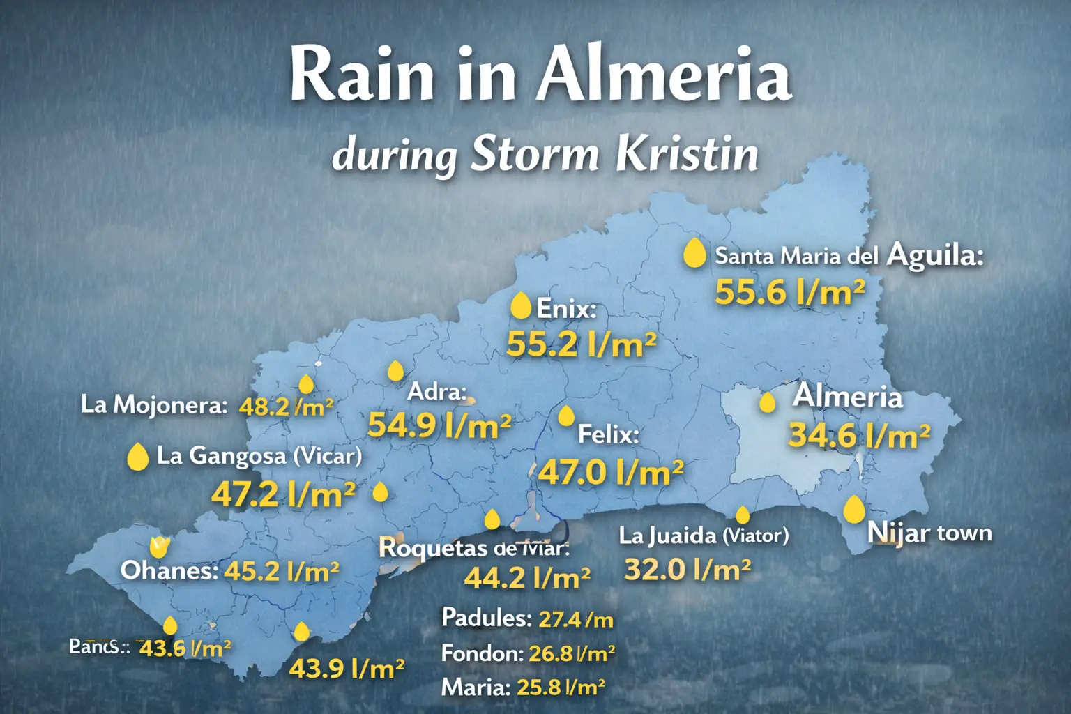 Storm Kristin Rainfall In Almeria Town By Town Totals Visiting Almeria Storm Kristin Almeria Rainfall Map.webp