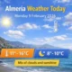 Almeria weather today with a mix of clouds and sunshine along the coast, mild temperatures and dry conditions