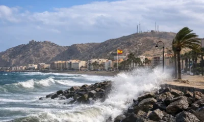 Strong wind gusts along the Almeria coast during orange weather alert