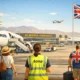 Almeria Airport terminal with aircraft and UK travellers illustrating rising international passenger traffic