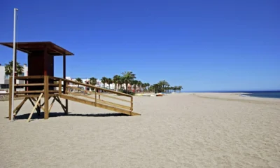 Empty beach in Carboneras showing the quiet, raw coastline of Almeria