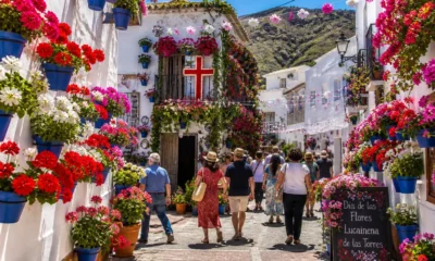 Day of the Flowers in Lucainena de las Torres with decorated streets and colourful flower displays