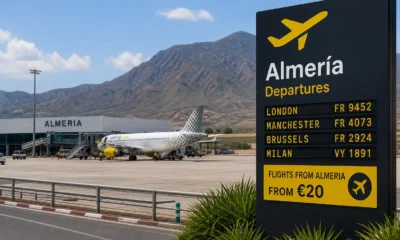 Flights from Almeria Airport with summer routes to London Brussels Milan and Manchester