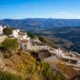 Panoramic view of Castro de Filabres, one of the highest mountain villages in Almeria province, with whitewashed houses overlooking the Sierra de los Filabres.